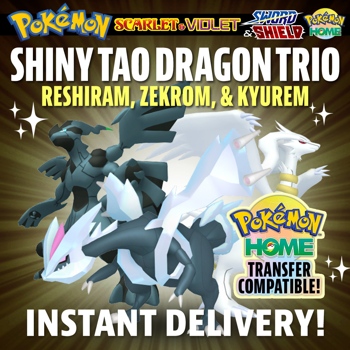✨ SHINY RESHIRAM ZEKROM KYUREM ✨ SHINY TAO TRIO ✨ Pokemon Scarlet Violet & More!