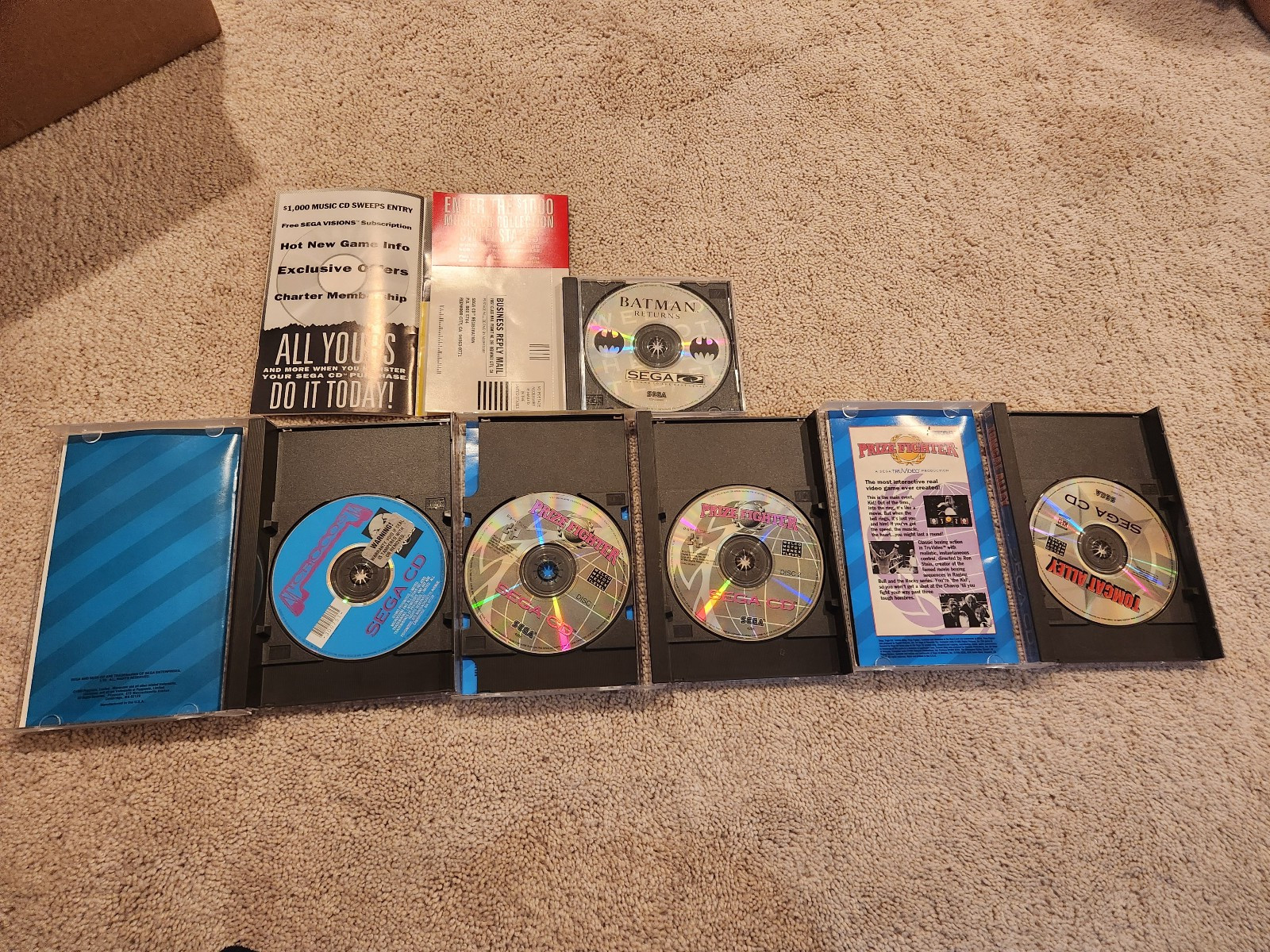 Sega CD Game Lot Batman Returns, Microcosm, TC Alley, Prize Fighter Very Good Cd