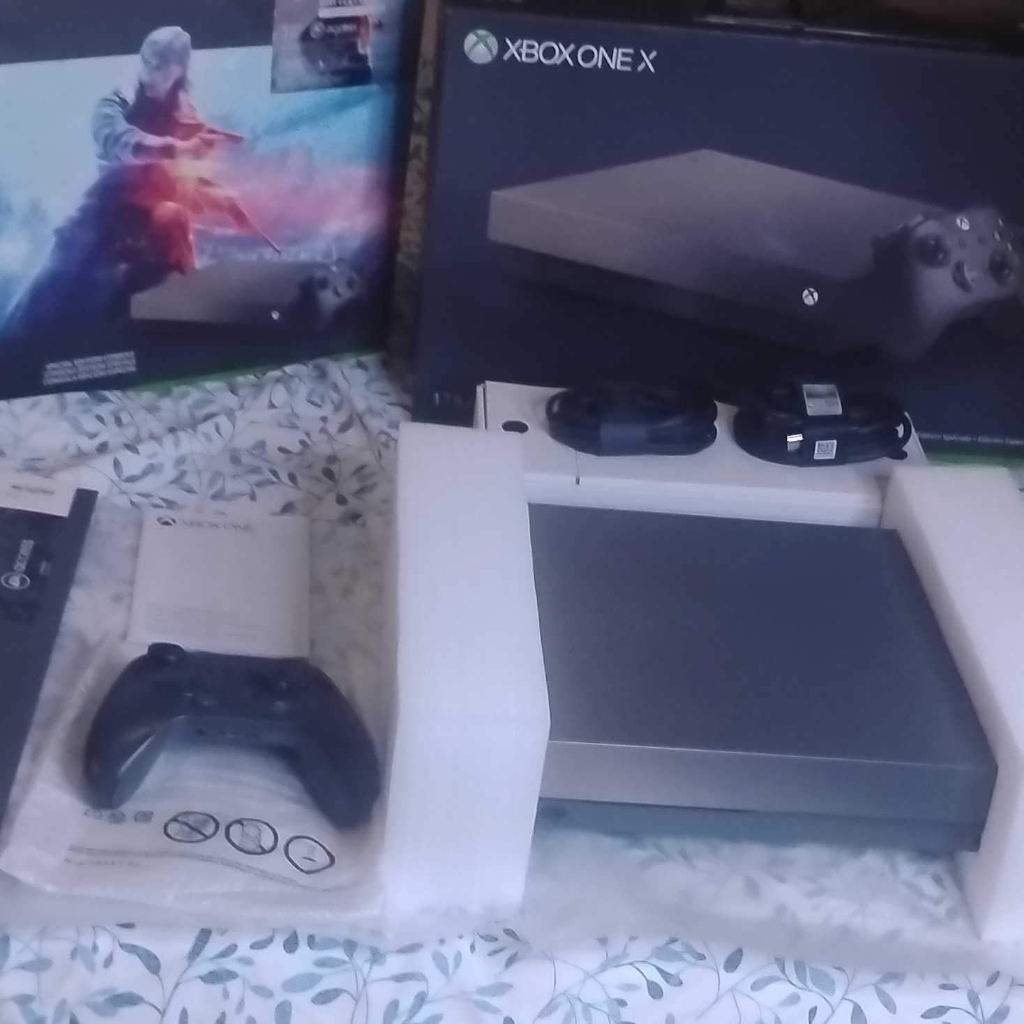 Microsoft Xbox One X 1TB Gold Rush Special Edition Battlefield V Console Rare