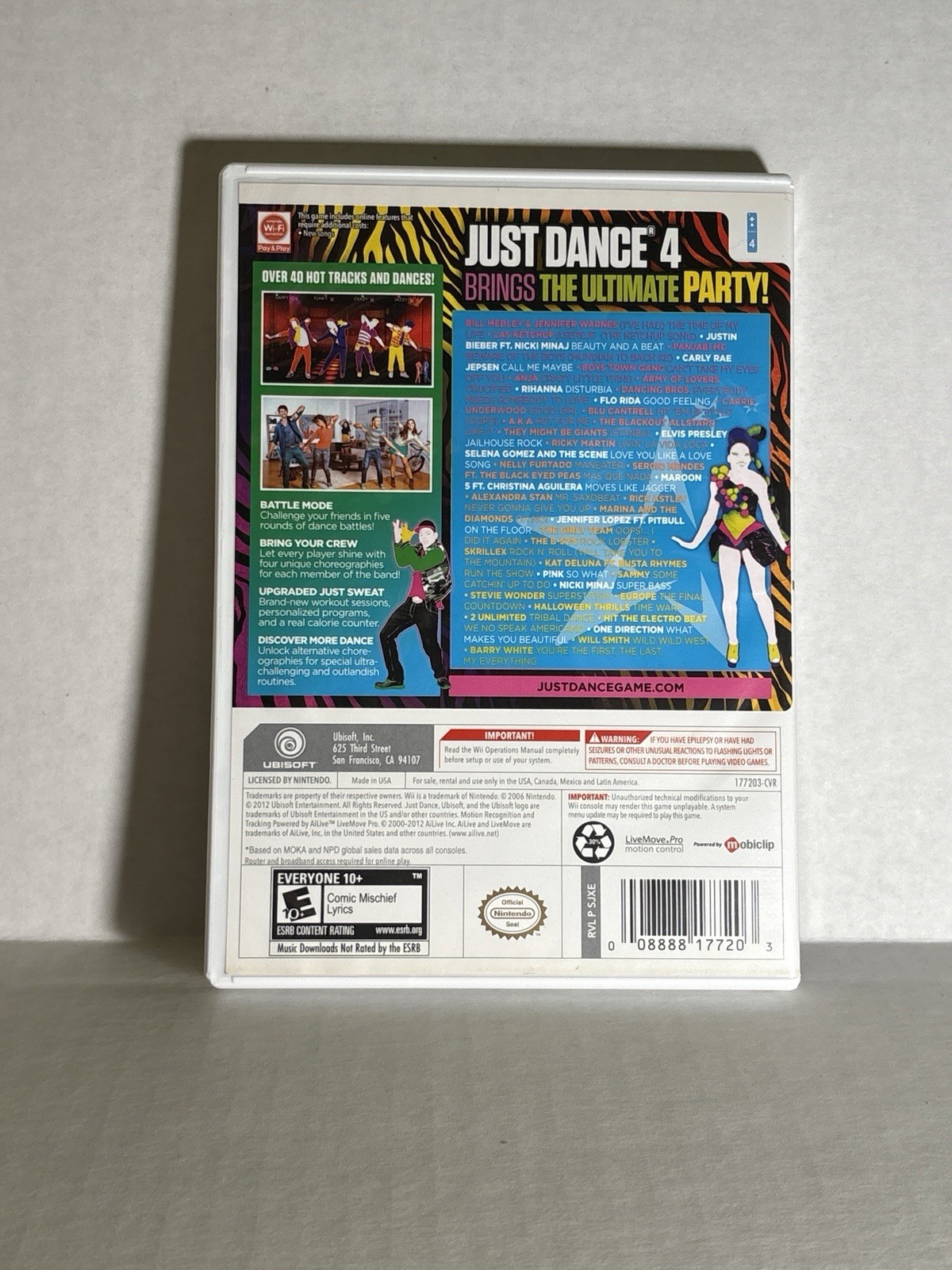 Just Dance 4 (Nintendo Wii) Complete w/Manual