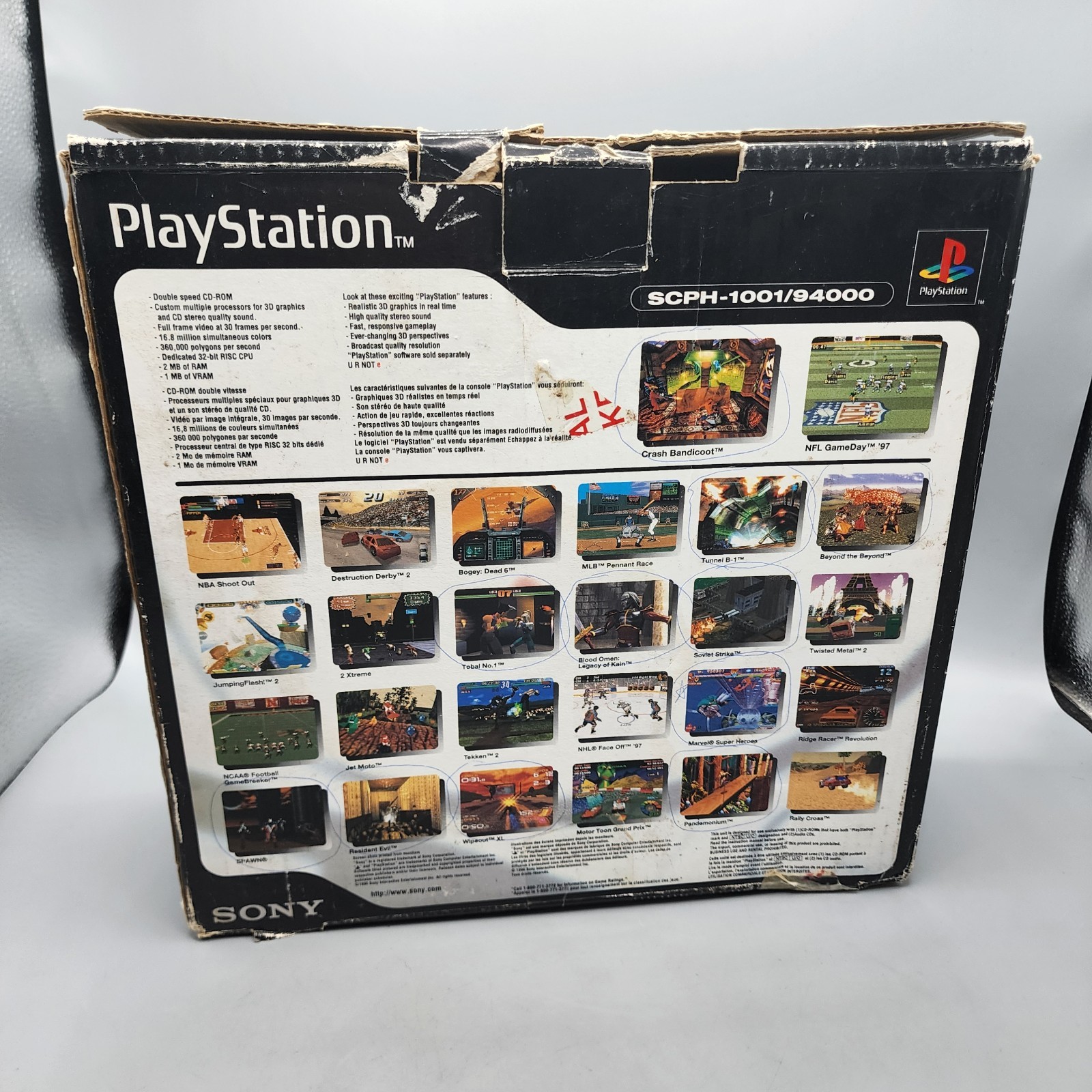 Sony PlayStation SCPH-1001 Console Box, Foam & Insert ONLY / No Console / READ