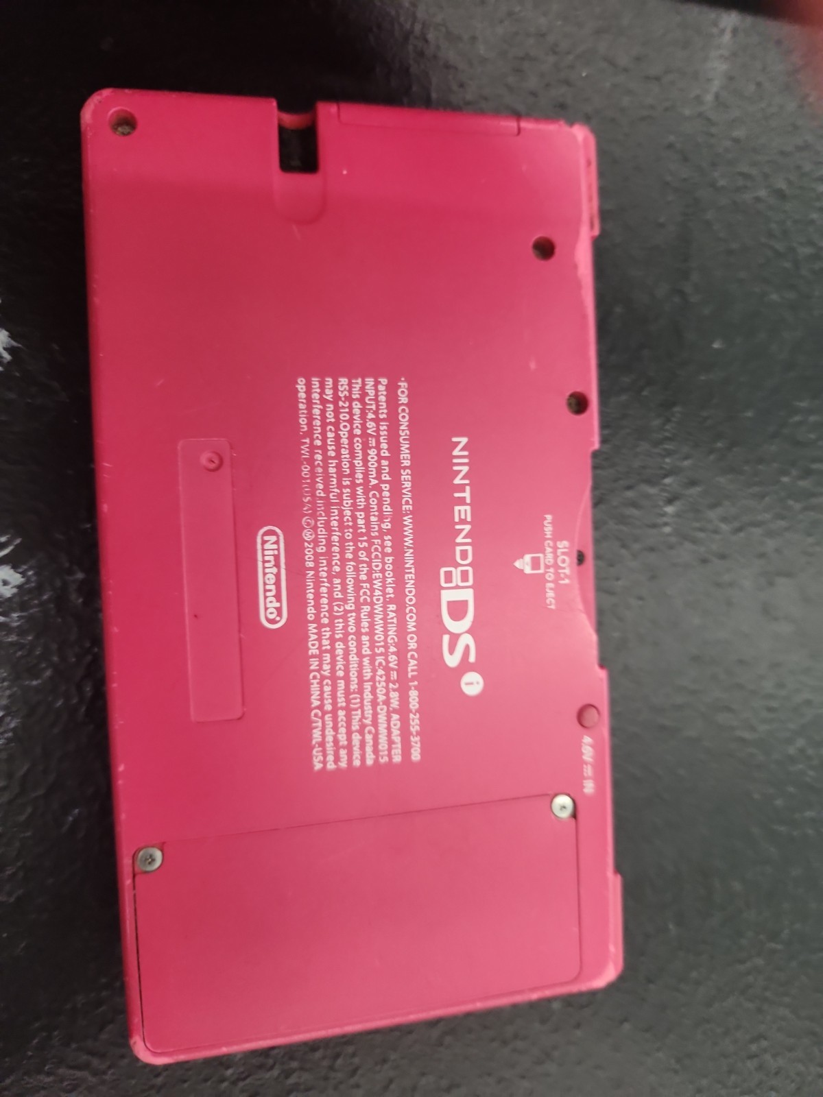 As-Is Nintendo DSi Pink Powers On LCD BLEED Good Shell Hinge