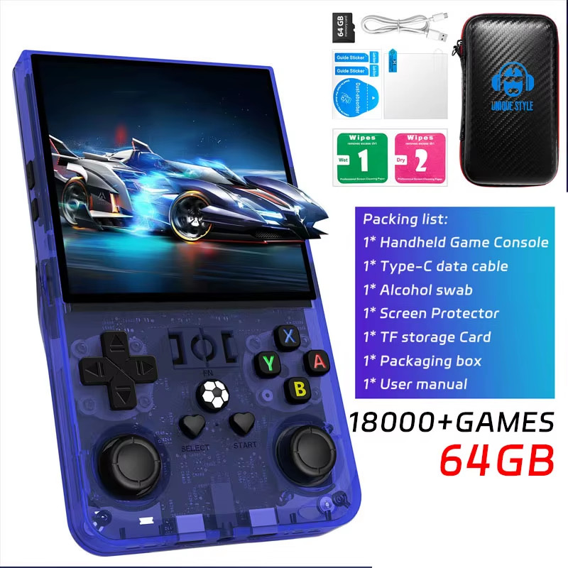 R36MAX Retro Handheld Game Console with 128GB Games and 4.0″ IPS Screen