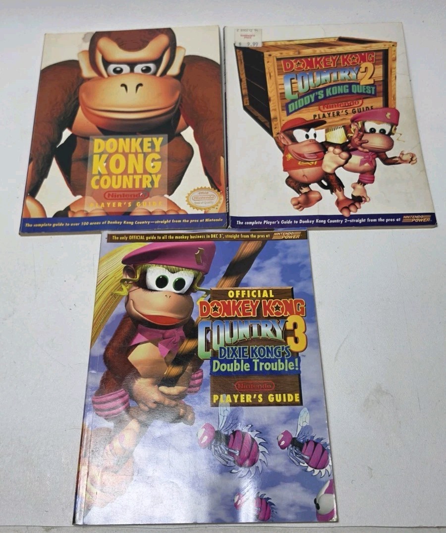 Donkey Kong Country 1 2 3 SNES Trilogy Strategy Guide Bundle Nintendo Power Lot