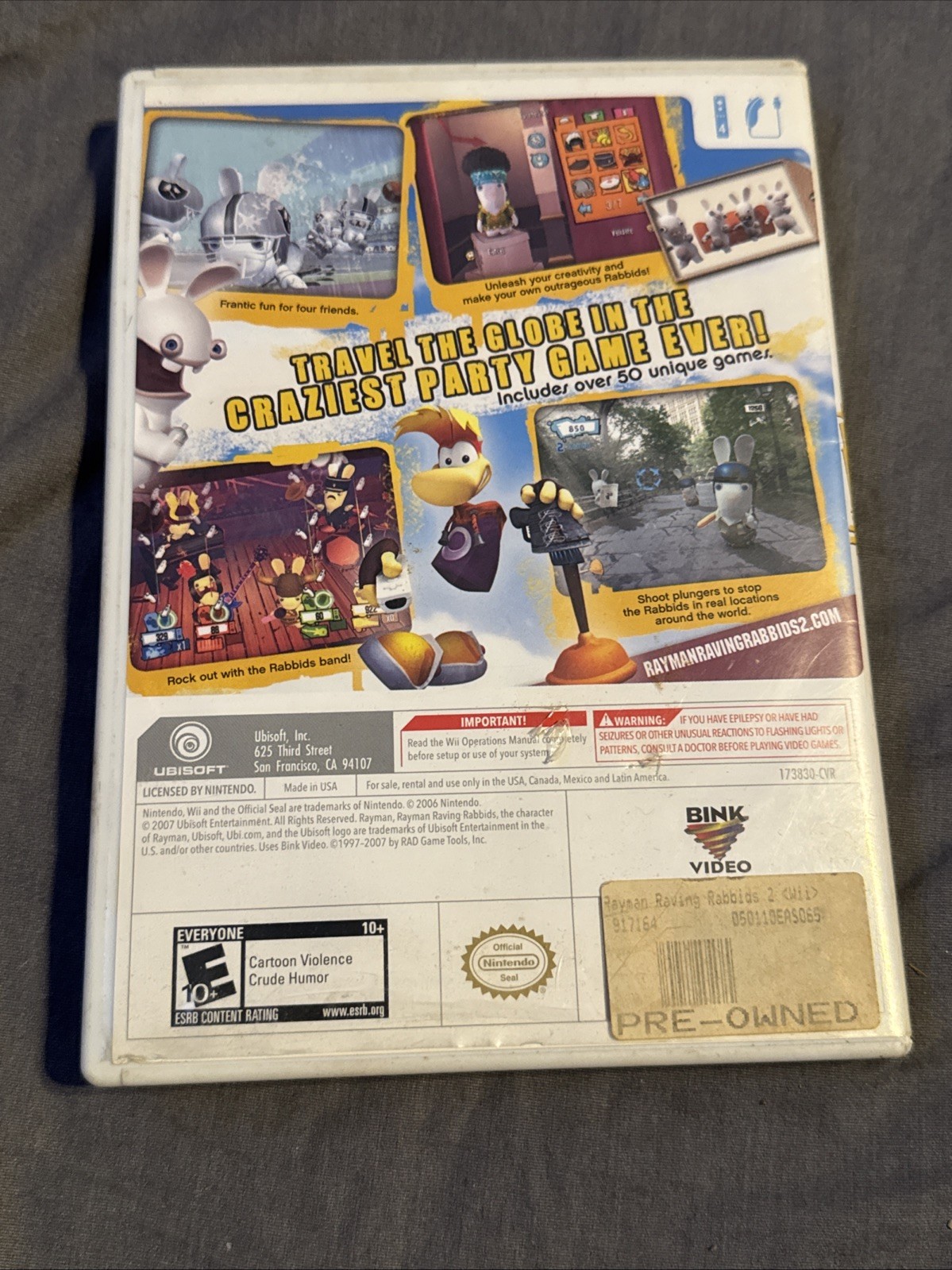 Rayman: Raving Rabbids 2 – Nintendo Wii – Good Condition CIB Complete NTSC