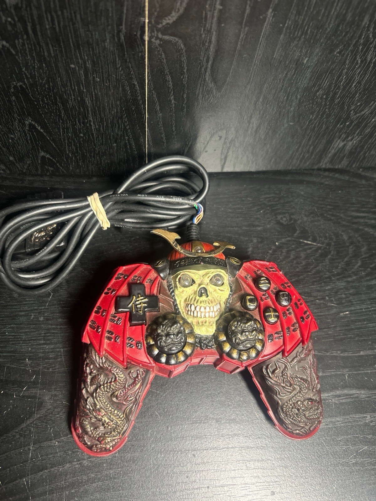 Gemini Freak Samurai Warrior PS2 Wired Controller Tested Working Rare Skull