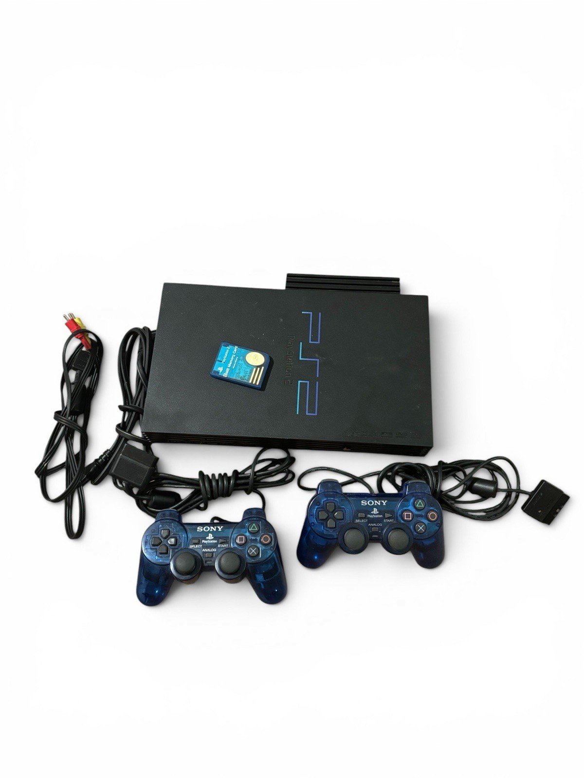 Sony PS2 Fat Console Bundle HDD Adapter Blue Controllers Memory Card TESTED