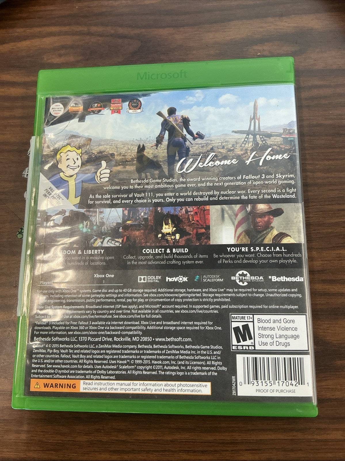 Fallout 4 (Microsoft Xbox One, 2015) Bethesda – Tested and Works No Manual