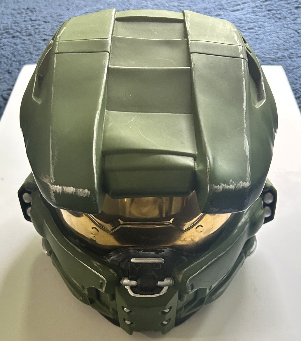 Halo Master Chief Spartan Helmet Costume Cosplay Mask Green Amber Visor Adult