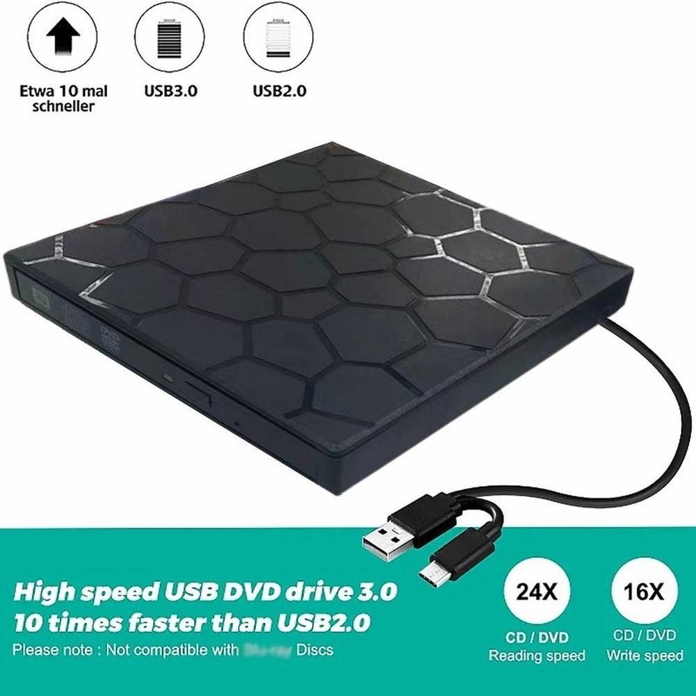 7 in 1 External DVD Drive USB C USB 3.0 with TF Card Reader for Laptop