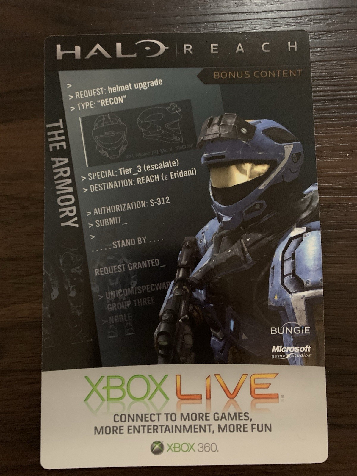 Extremely Rare Official Bungie Halo Reach UNSC Tri-Fold Wallet / Bonus Content