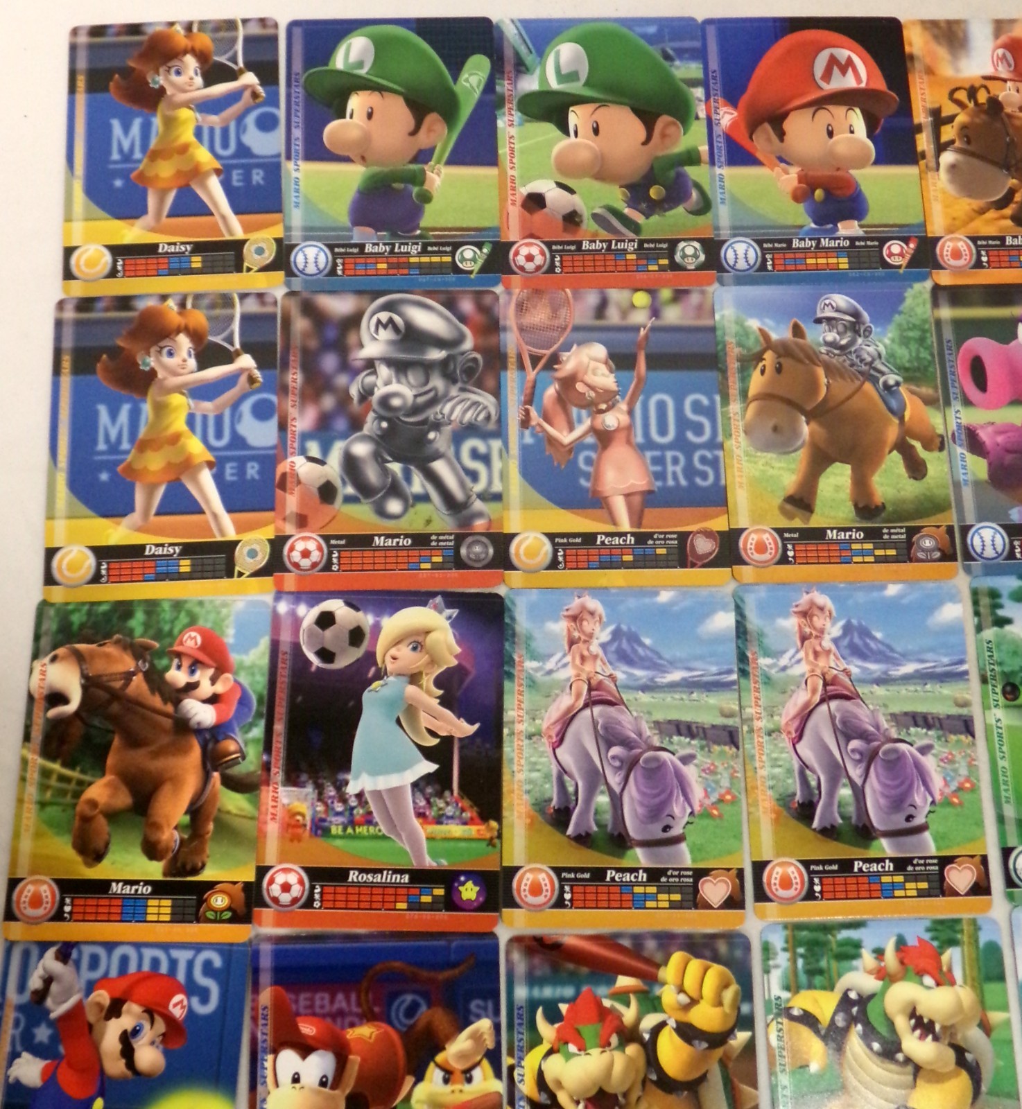 Nintendo Mario Sports Superstars Amiibo Cards Lot of 40 Boo Bowser Daisy Yoshi