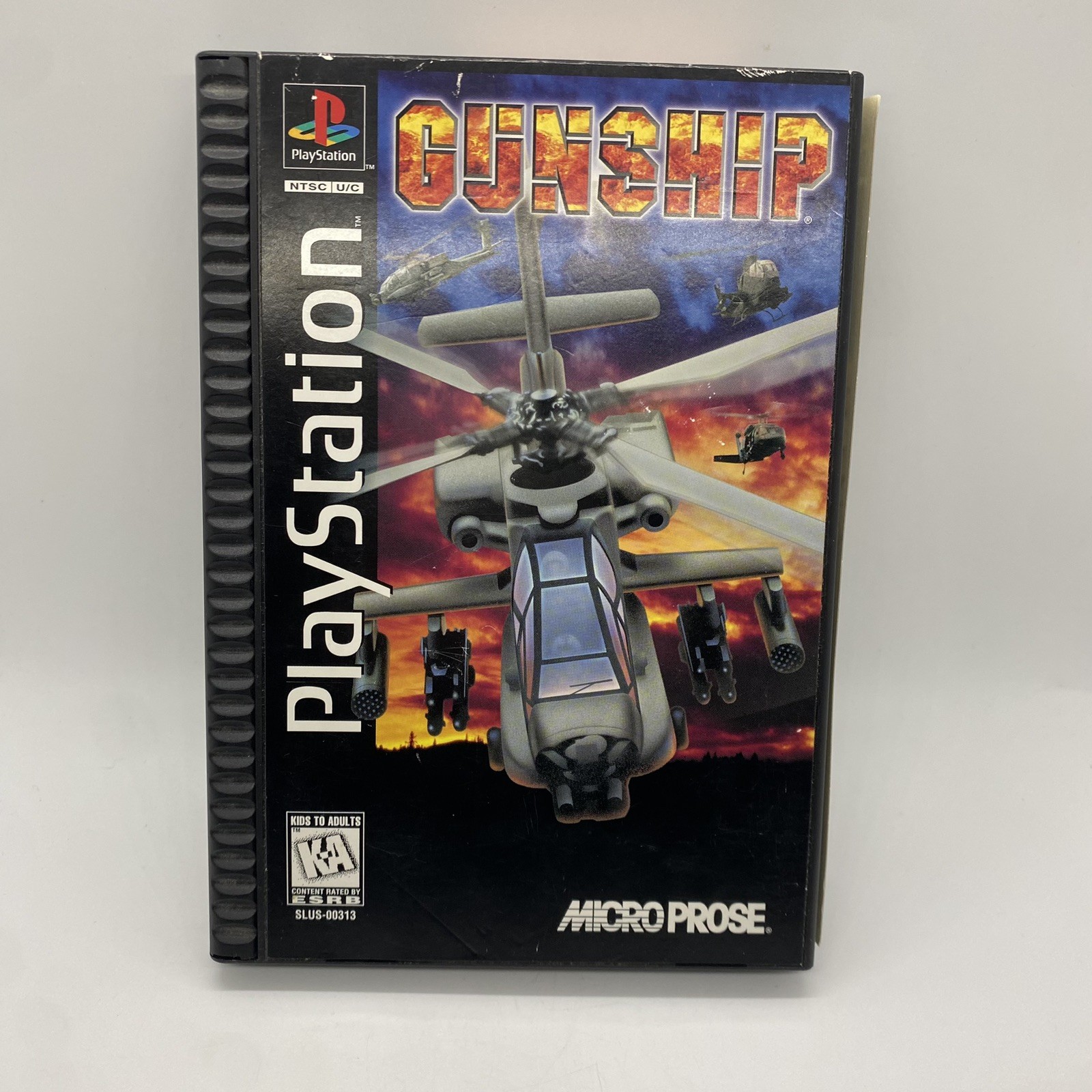 Gunship PS1 Long Box PlayStation 1 Missing Manual Tested