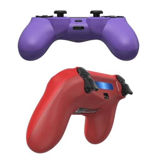 Wuthur 2 Pack Wireless Controller Compatible with PS4/Pro/Slim() Purple & Red
