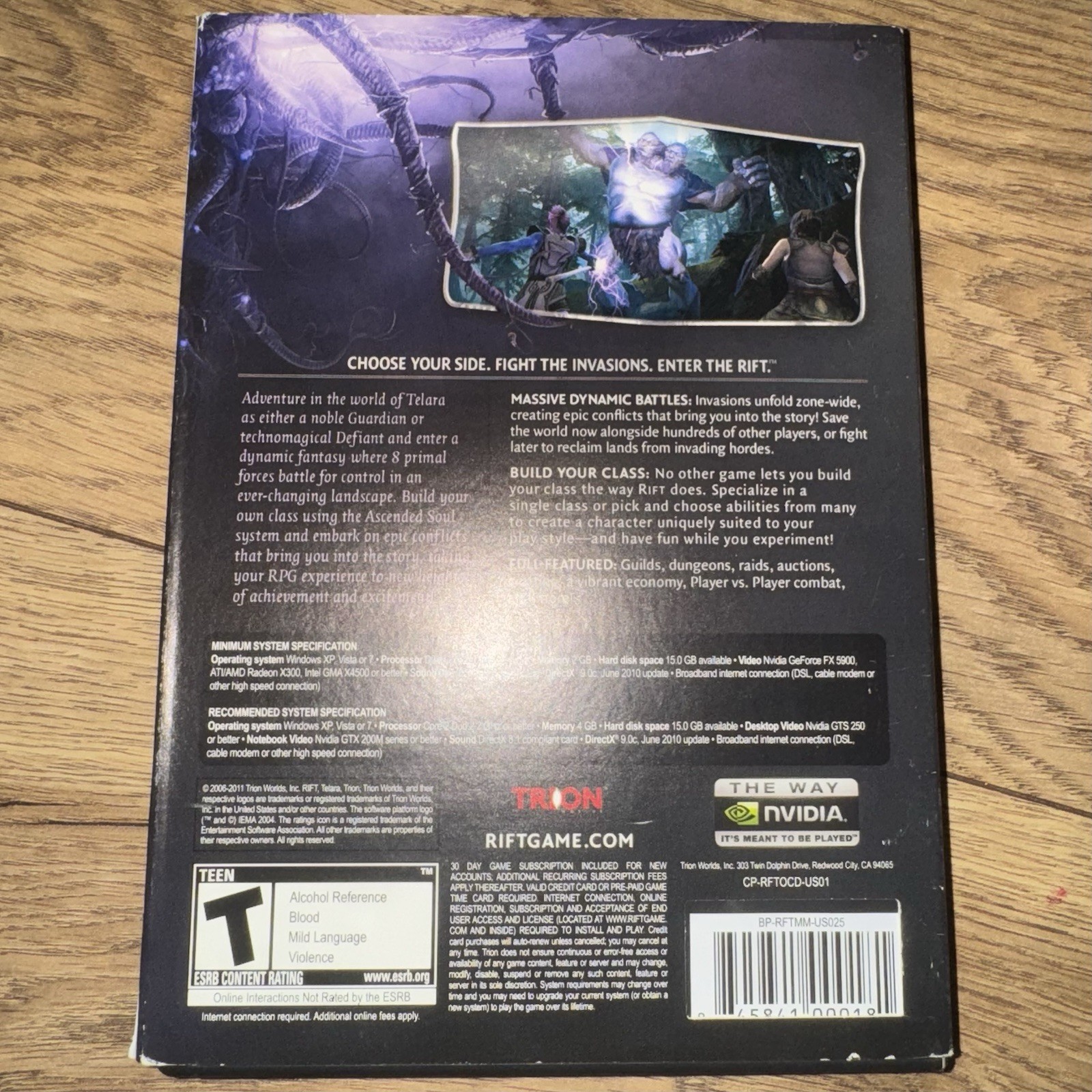 RIFT PC Big Box Complete Map Manual Disc Trion Worlds MMO Game Collector