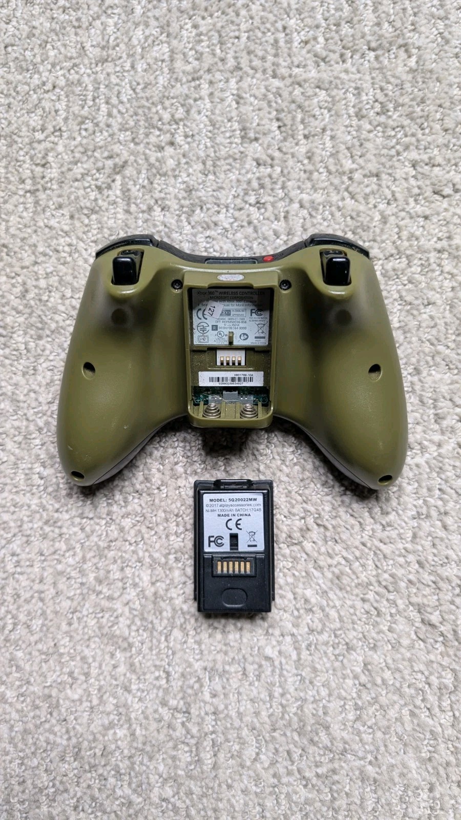 Xbox 360 Halo 3 ODST Green Controller Working Condition Tested