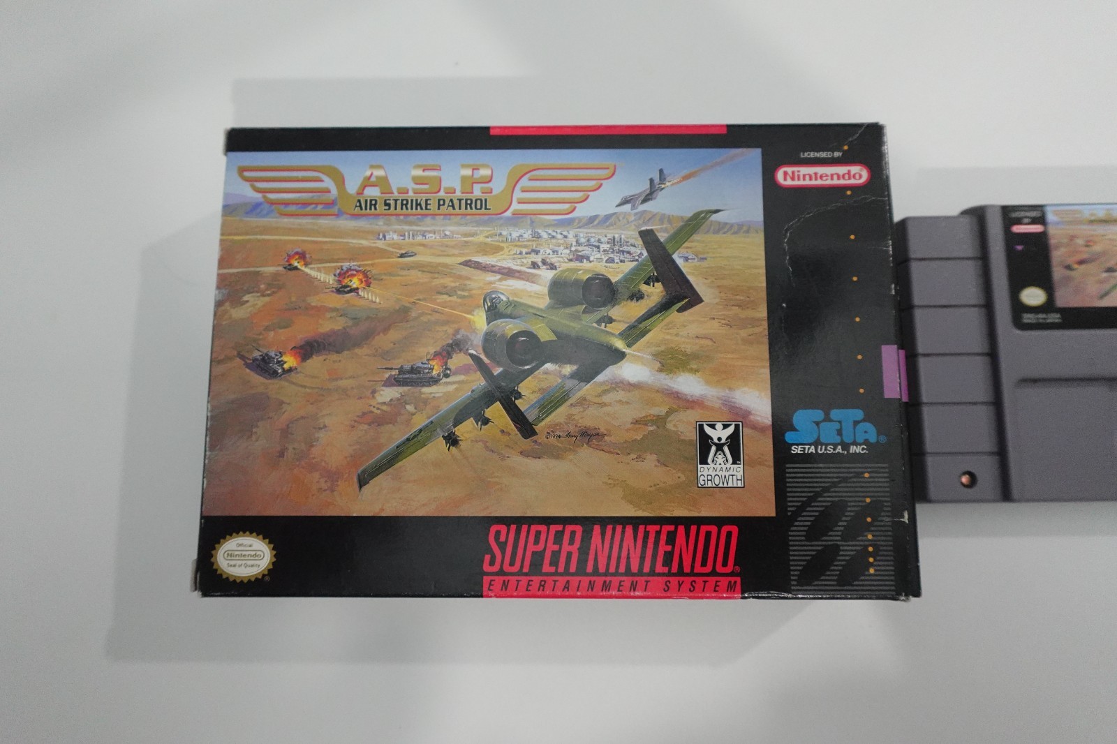 Air Strike Patrol A.S.P. (Super Nintendo SNES, 1994) with Box Nice Condition!