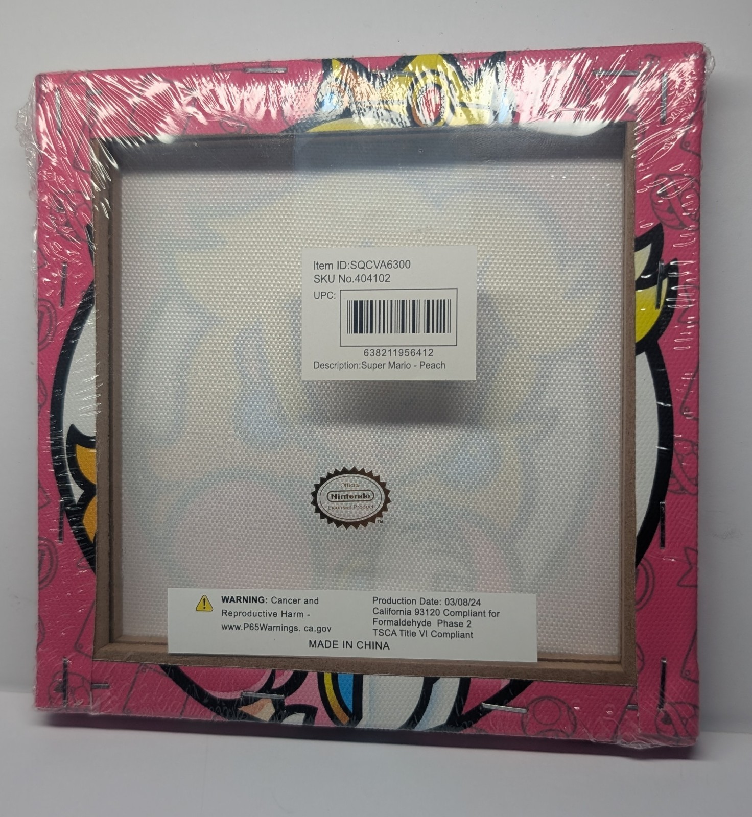 Official Nintendo 6″ x 6″ Super Mario – Princess Peach canvas portrait