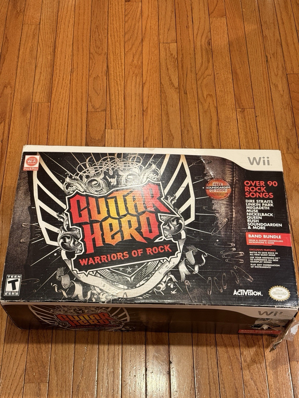 Nintendo Wii Guitar Hero Warriors of Rock Band Bundle Complete in Box