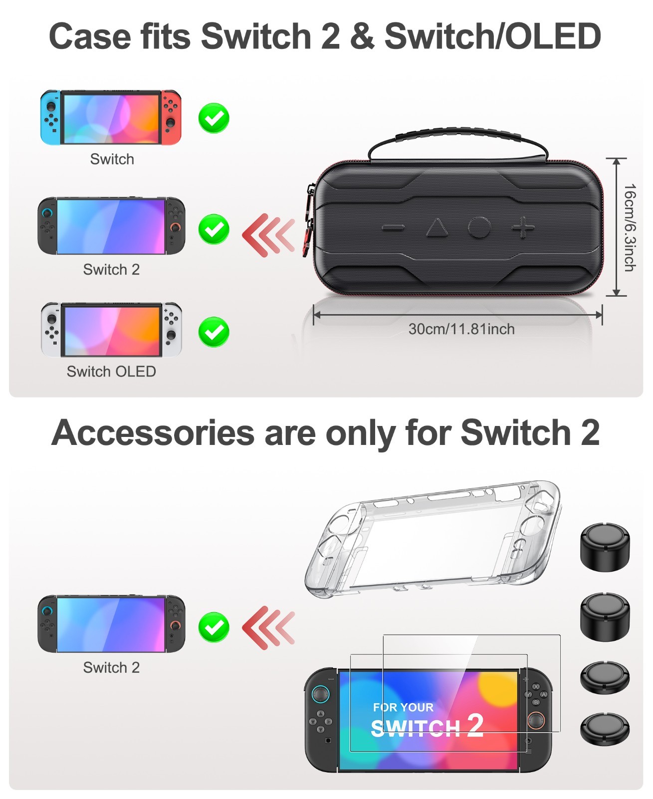 7-in-1 Switch 2 Accessories Bundle Compatible with Nintendo Switch 2 2025 Case