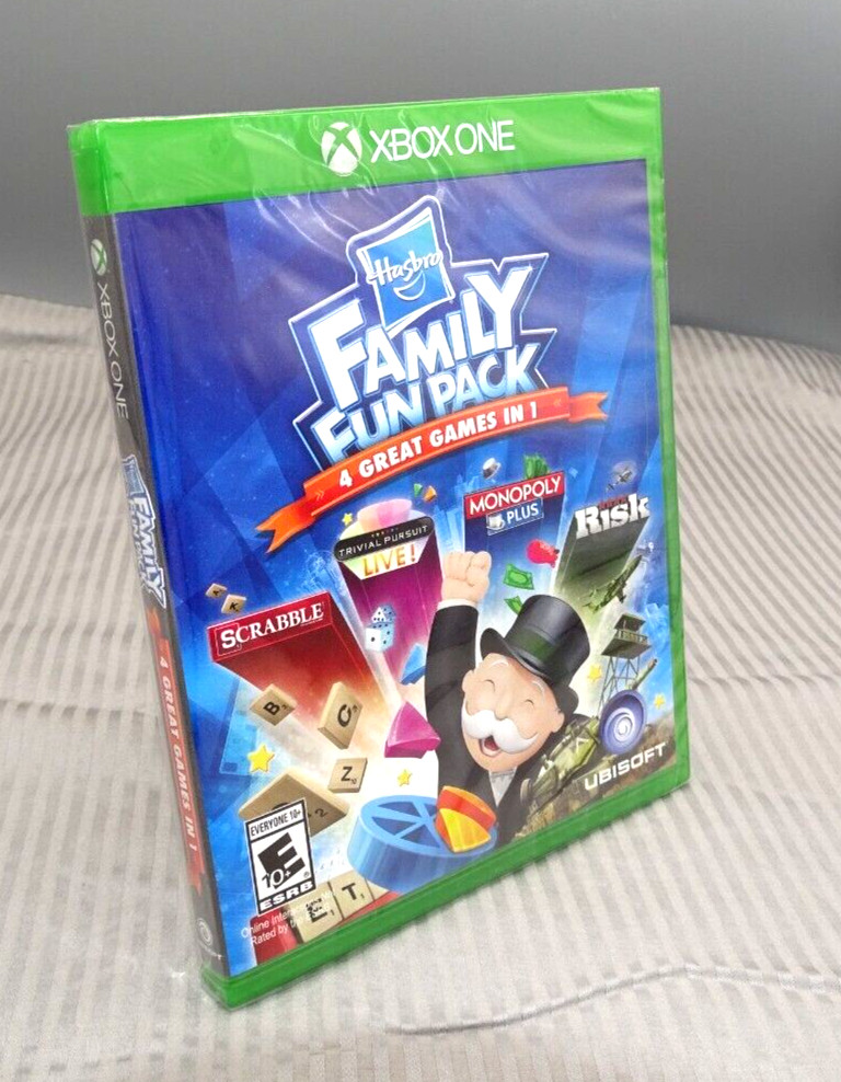 Hasbro Family Fun Pack Xbox 1 Scrabble Monopoly Risk Trivial Pursuit ***NEW***