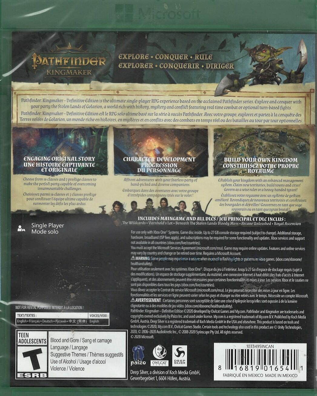 Pathfinder: Kingmaker – Definitive Edition Xbox One (Brand New Factory Sealed US