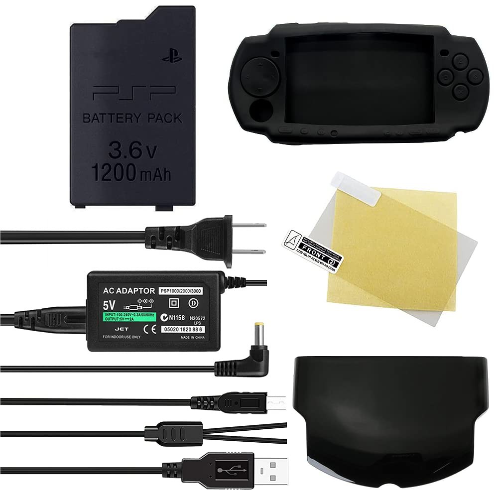 PSP-S110 High Capacity Replacement Sony PSP Slim Battery + AC Adapter 5V 2A W…