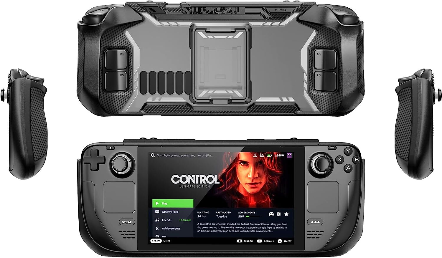 For Steam Deck OLED Grip Case Mumba Anti-Slip Shockproof Cover / Carrying Case