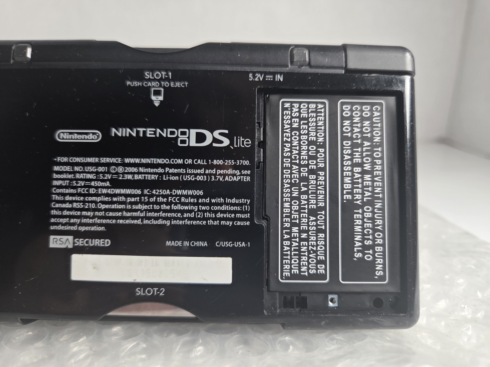 Nintendo DS Lite GBA Glossy Black Tested Charger New Battery OEM Stylus Handheld