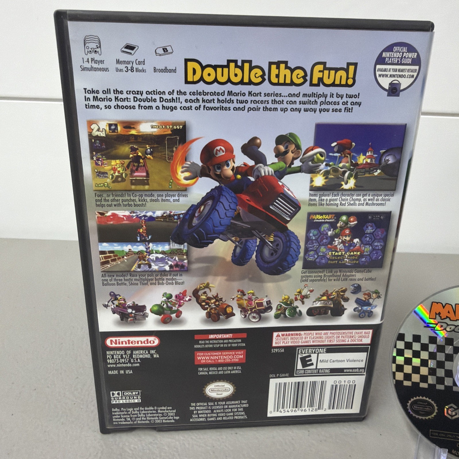 Mario Kart: Double Dash!! (Nintendo GameCube, 2003) No Manual Tested And Works