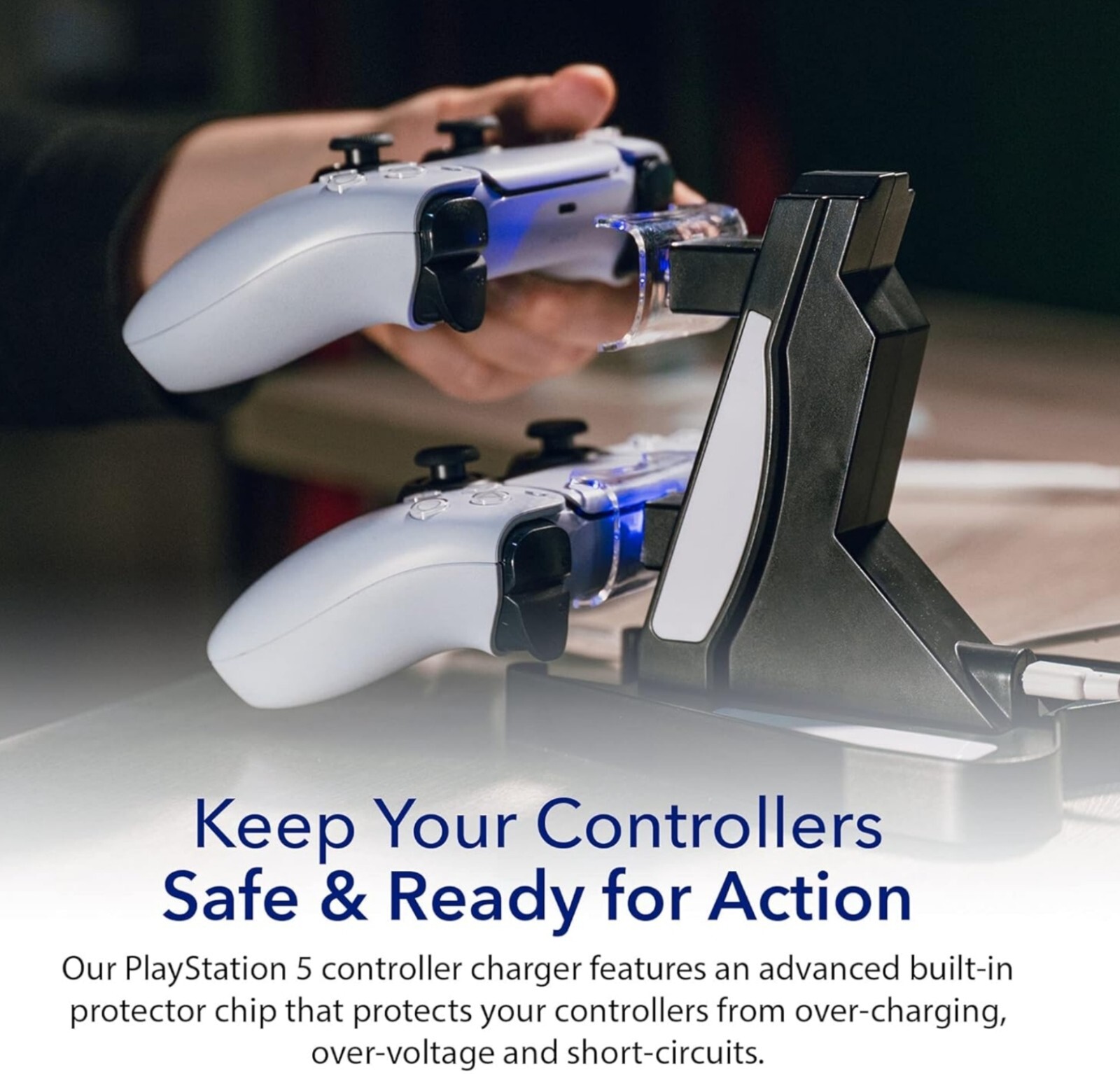 PS5 Controller Charger, Dual Fast Charging Station for PlayStation5 DualSense