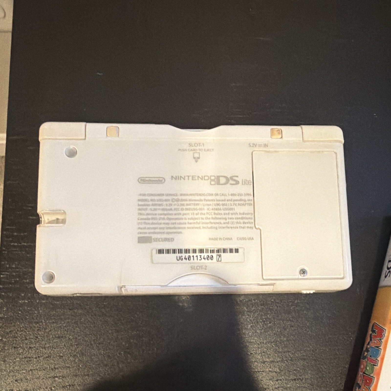 Nintendo DS Lite White Console w/ Mario Party DS, Case & Instruction Booklet