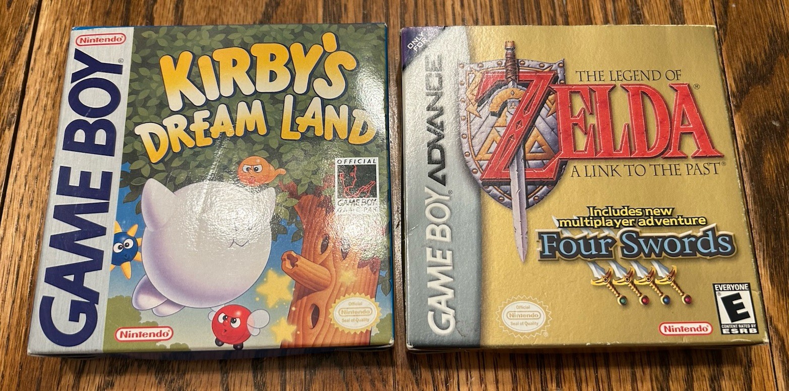 Kirby’s Dream Land Nintendo Game Boy, 1992 Complete Box Zelda Four Swords GBA CI