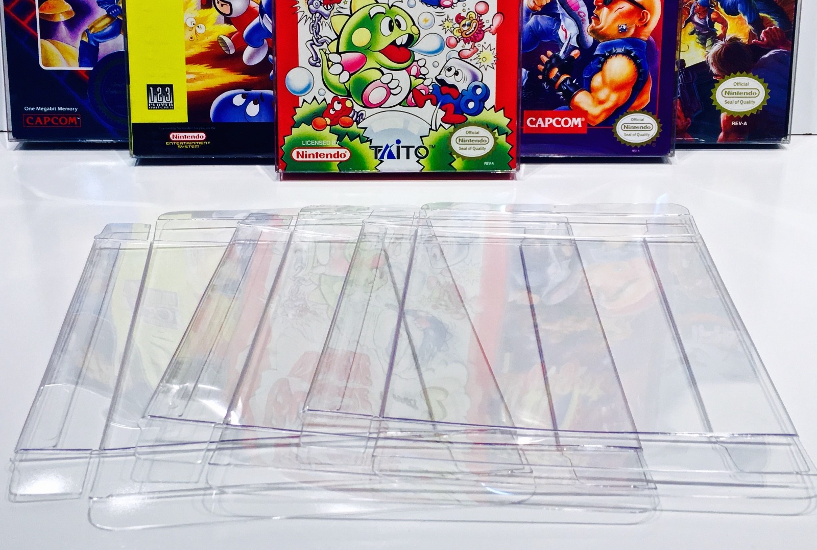 10 Nintendo NES Box Protectors Custom Made Crystal Clear Video Game Cases CIB