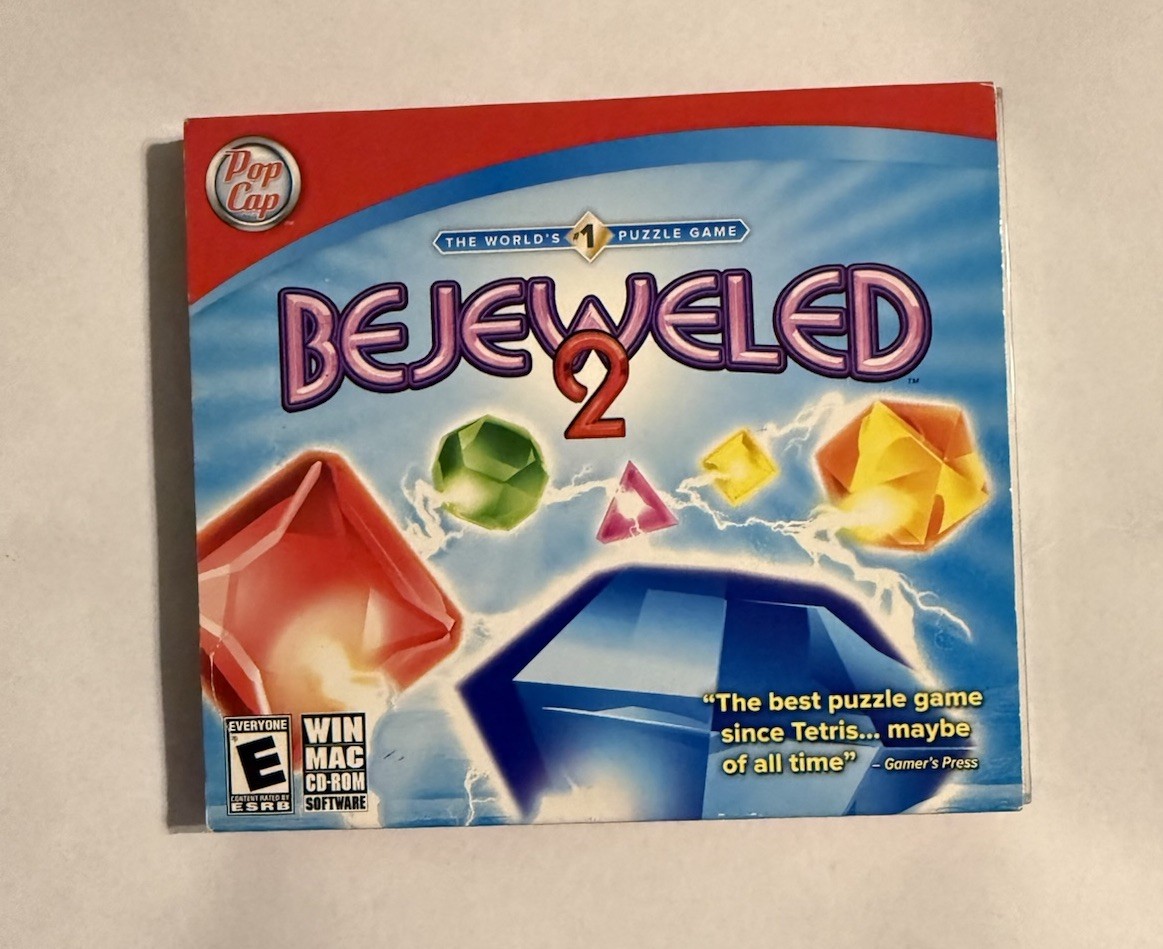 Bejeweled 2 PC CD-ROM PopCap Game Complete w/ Case & Disc Win/Mac Tested 2004