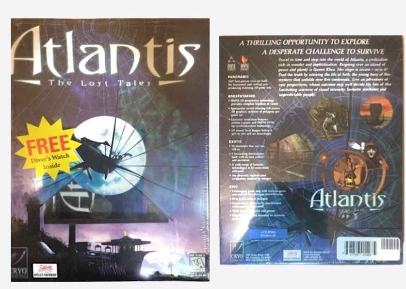Atlantis: The Lost Tales PC Game (1997) Big Box Edition – Sealed with Free Diver