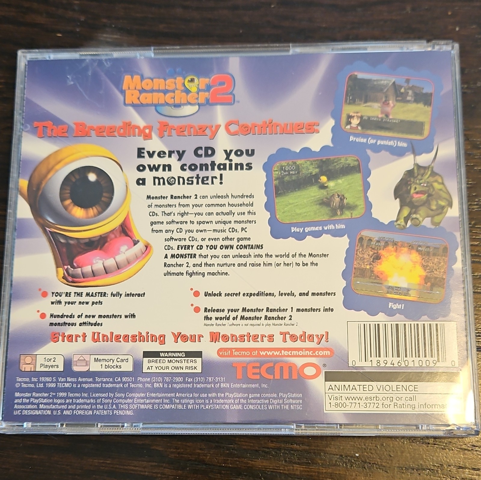 Tecmo Monster Rancher 2 PS1 CIB w/ Manual NTSC-U/C (US/Canada) 1999