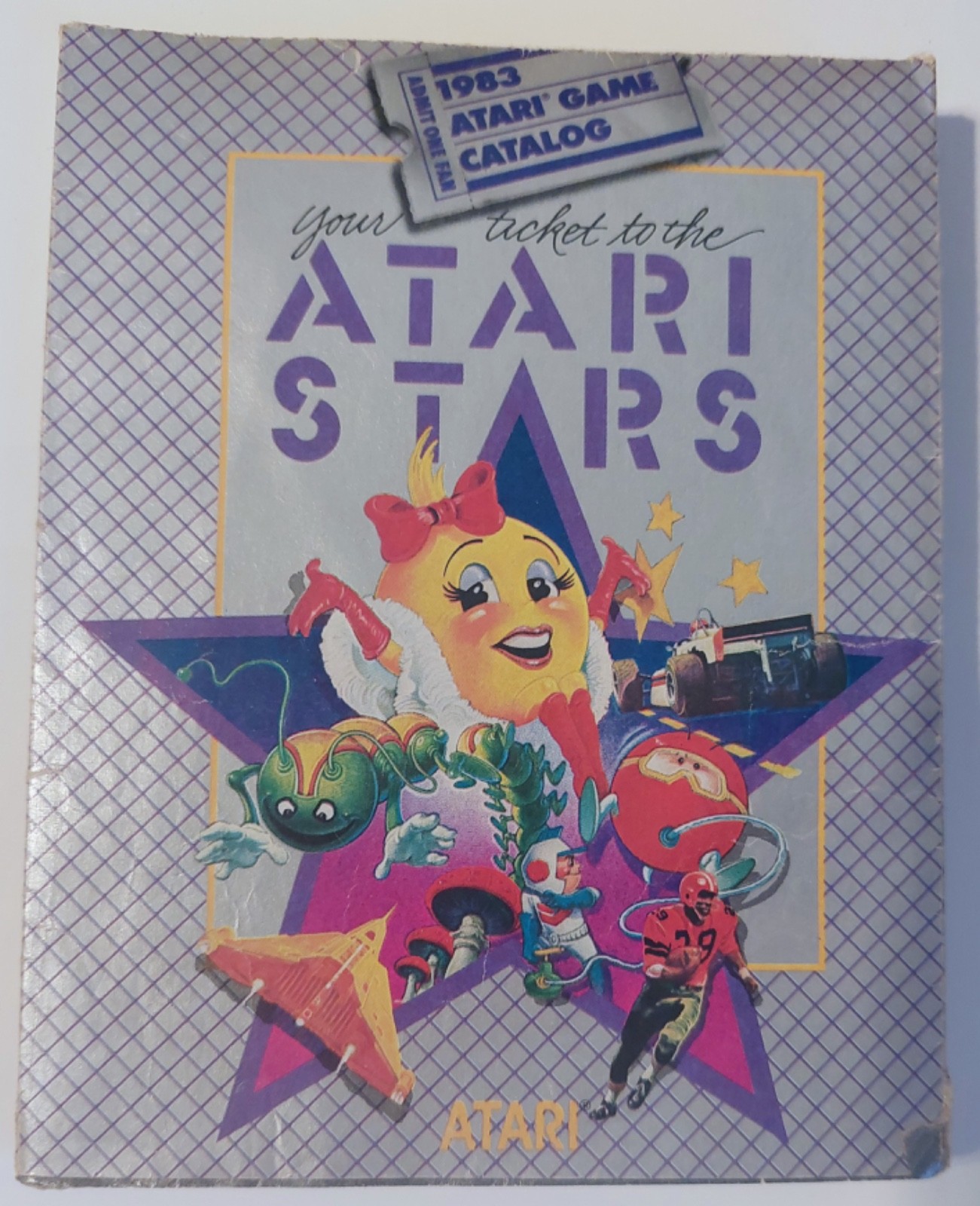 1983 ATARI GAME CATALOG: ATARI STARS – Fold-out Promo Poster Atari 2600 / 5200