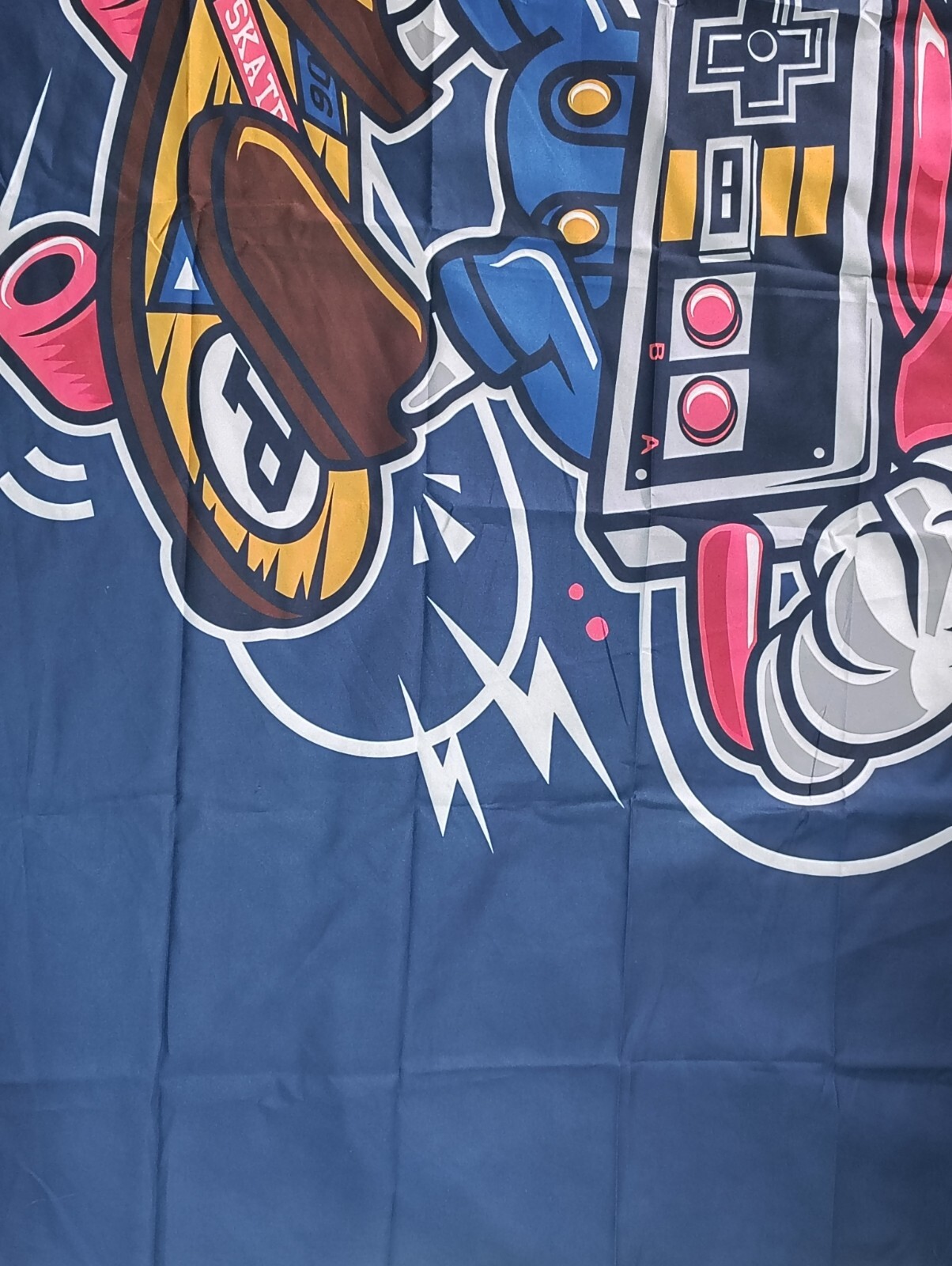 Super Brother Nintendo Arcade Skateboard Cloth Backdrop Party 5ft X 3ft Blue