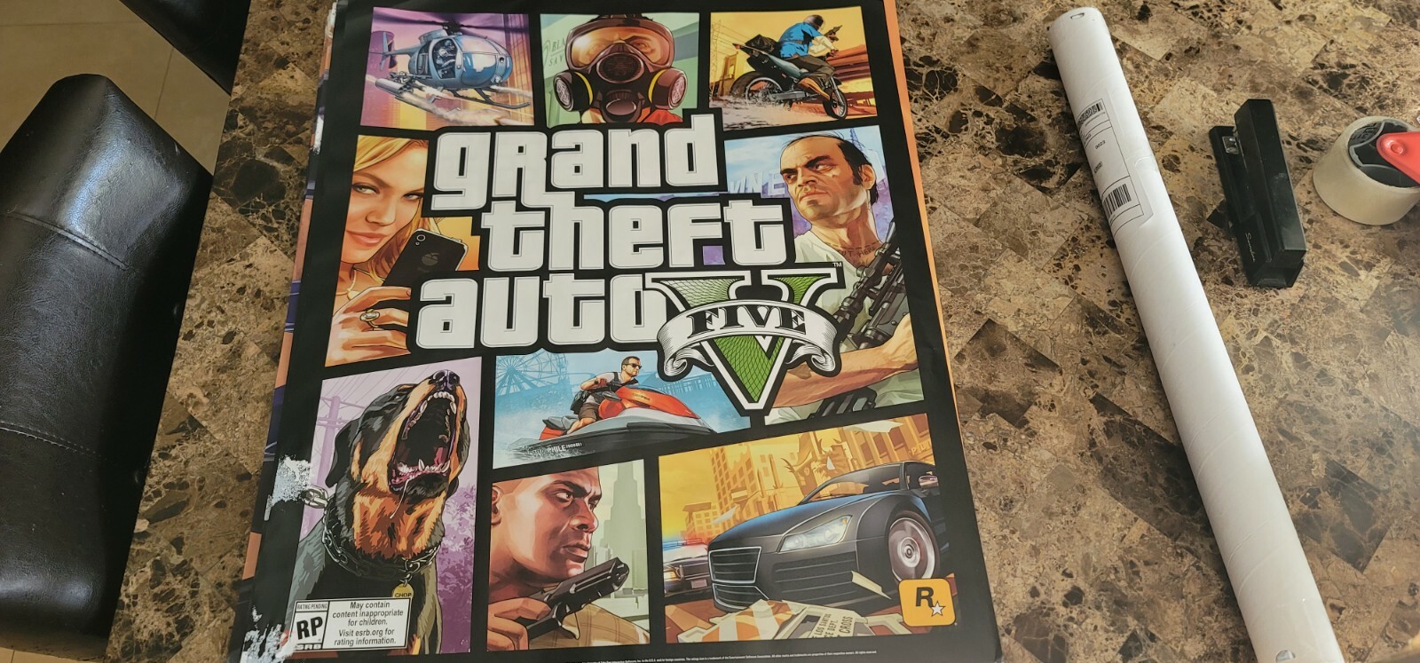 Grand Theft Auto V 2 Sided 22×28 GameStop Launch Poster