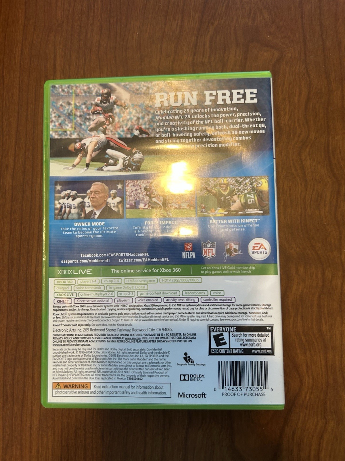 Madden NFL 25 (Xbox 360) EA Sports 2013 E NTSC-U/C Better with Kinect
