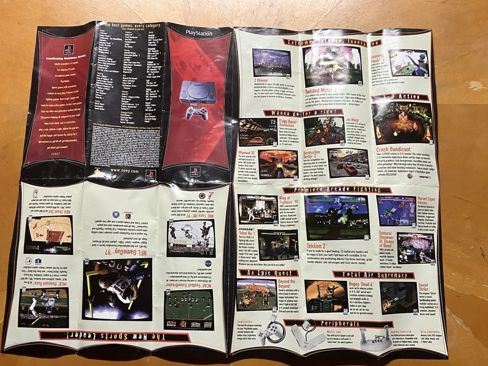 Vintage 1996 Sony PlayStation 1 PS1 Console Insert Foldout Poster Catalog UR NOT