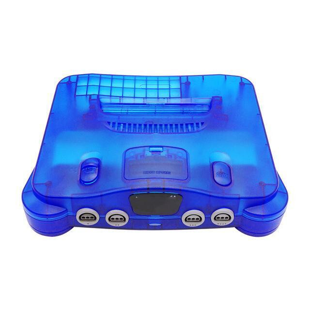 N64 Full Replacement Console Shell Housing Translucent Blue Nintendo 64