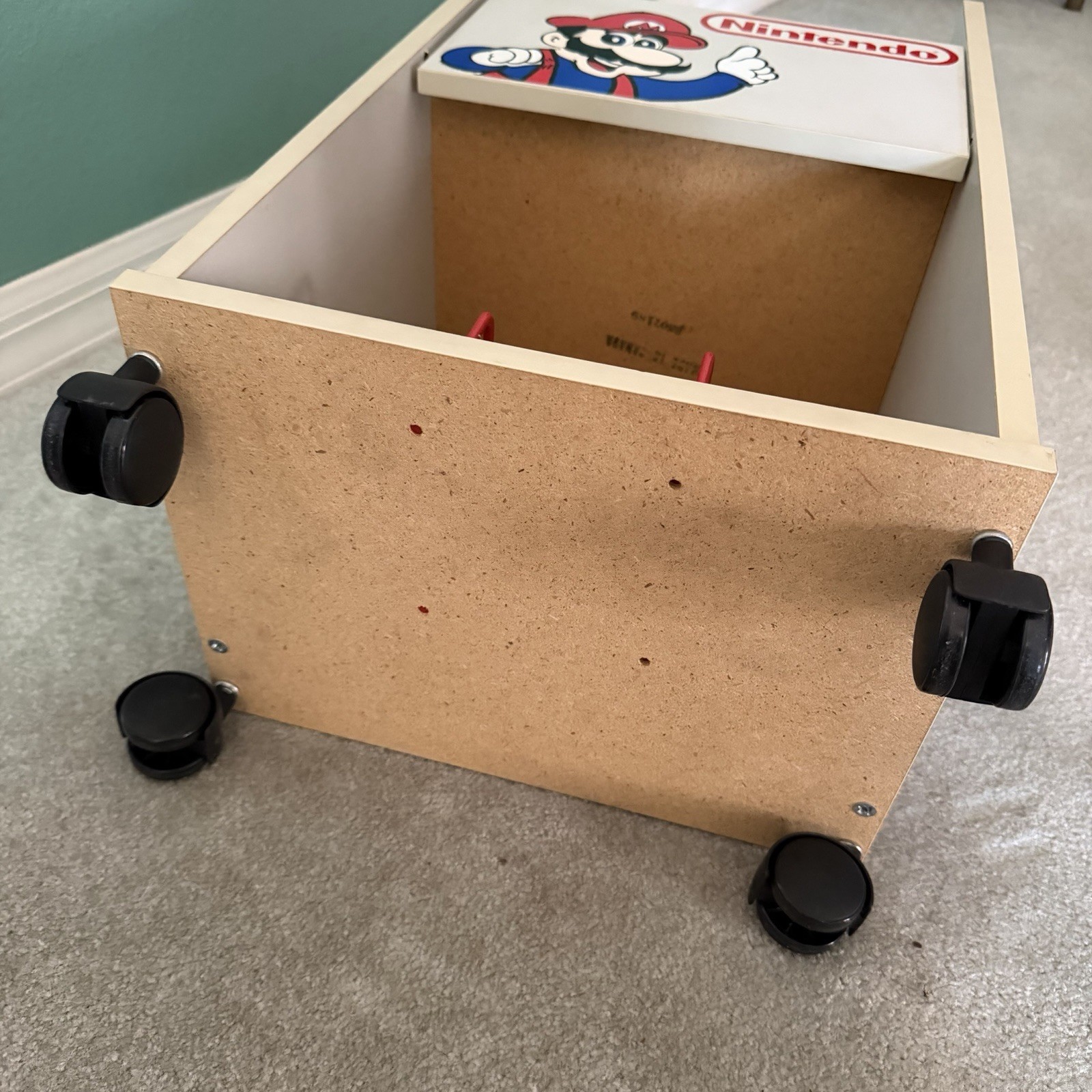 Vintage Nintendo Super Mario Brothers Rolling Console Storage Cart 1989 NES !!!!