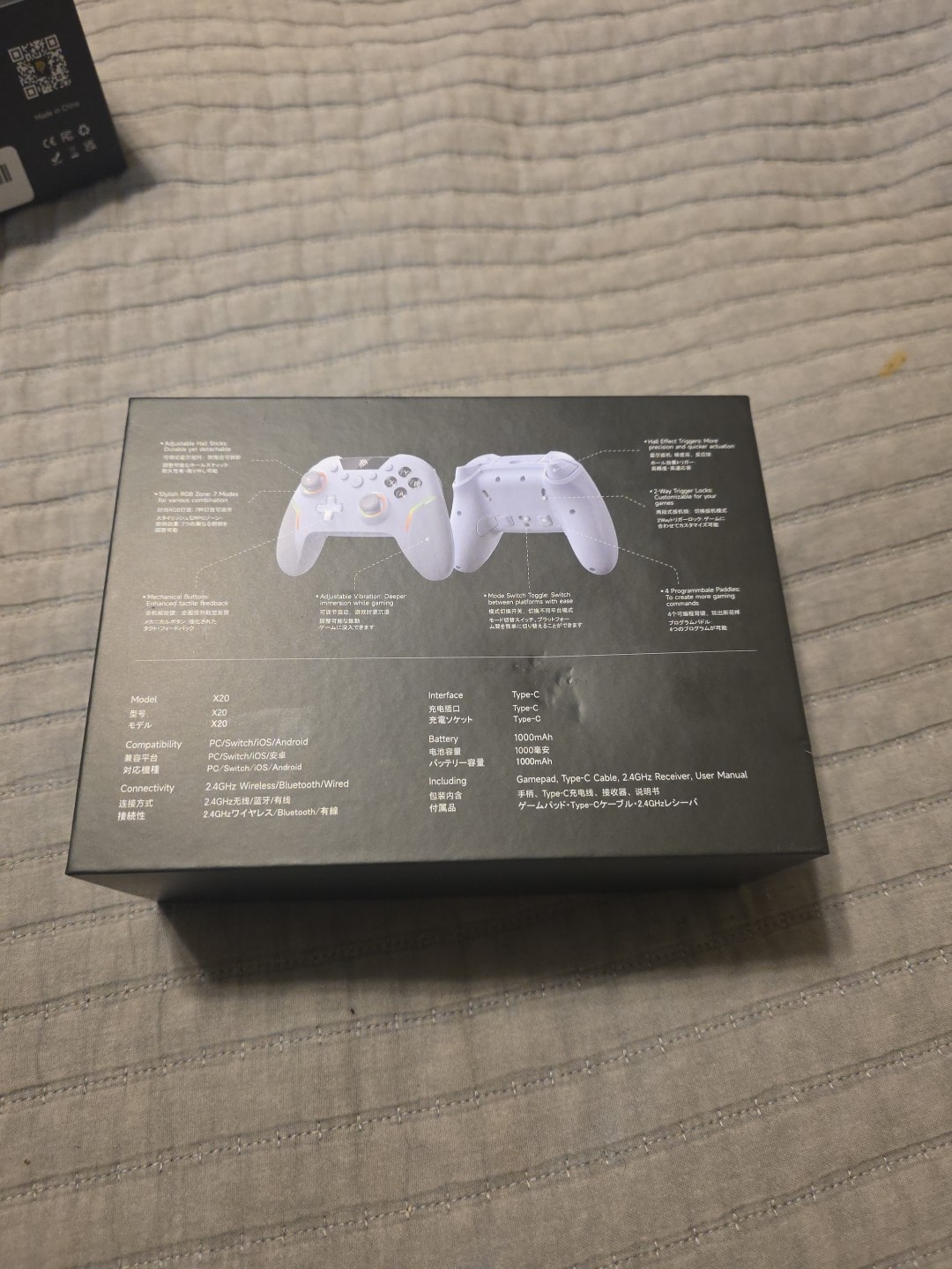 EasySMX X20 Multi-Platform Wireless Controller, RGB 7 Modes, 2 Stage Hall Effect