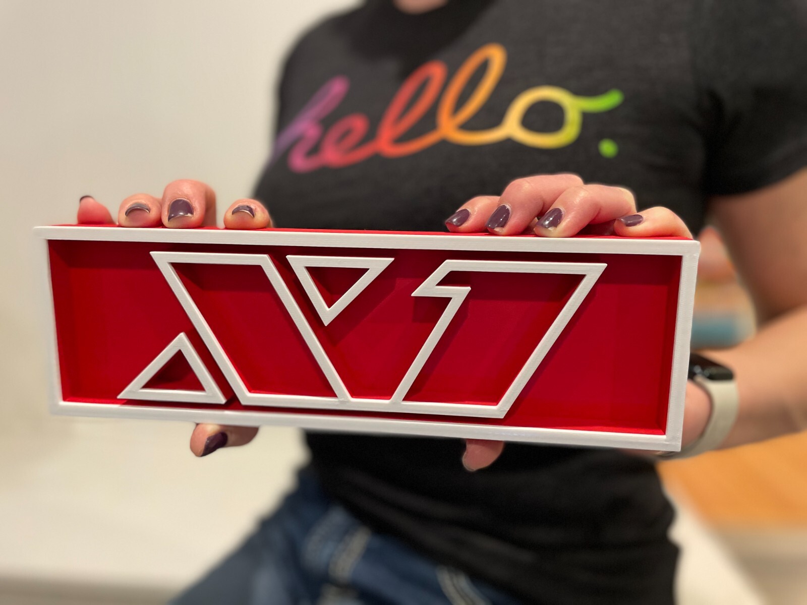 SHARP X1 3D printed game console placard, multi-color