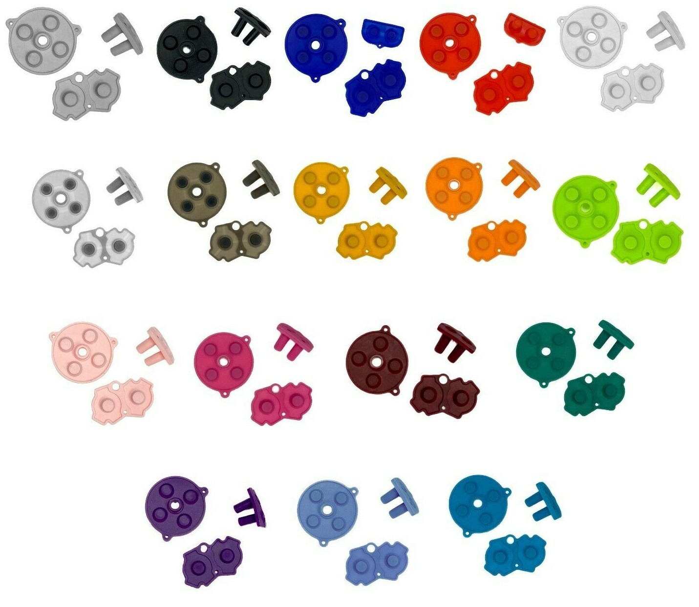 Nintendo Game Boy Advance GBA System Color Button Rubber Pads Set Replacement
