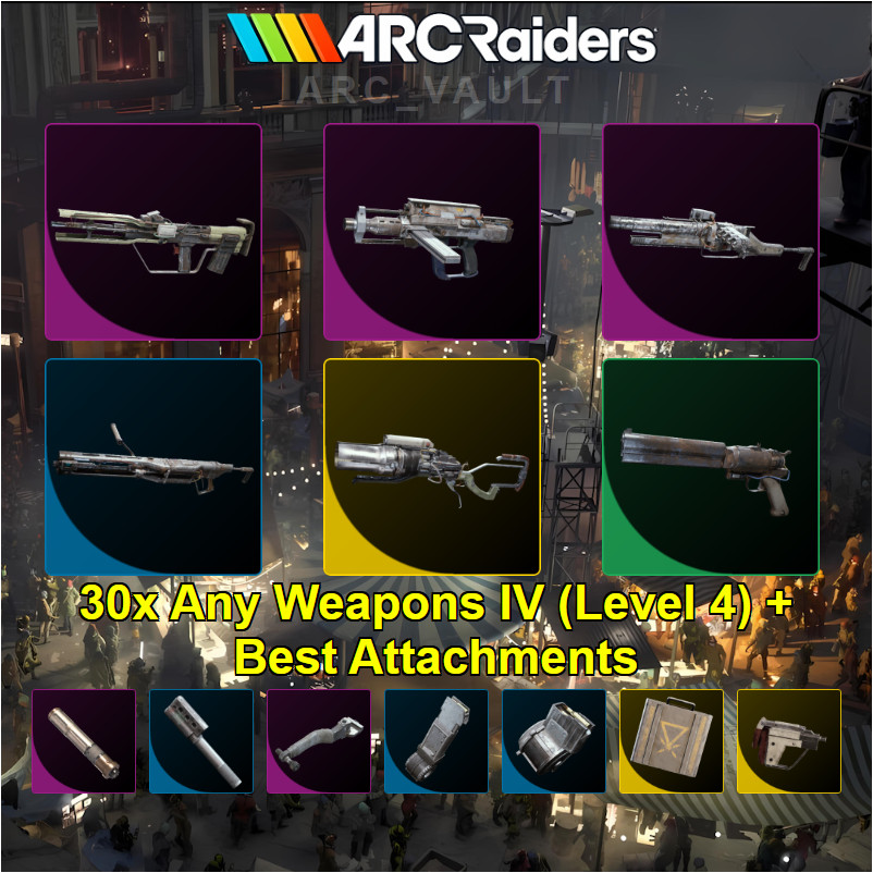 Arc Raiders ⭐ 30x Any Weapons IV (Level 4) +Best Attachments⭐( PS5 / PC/ XBOX )⭐