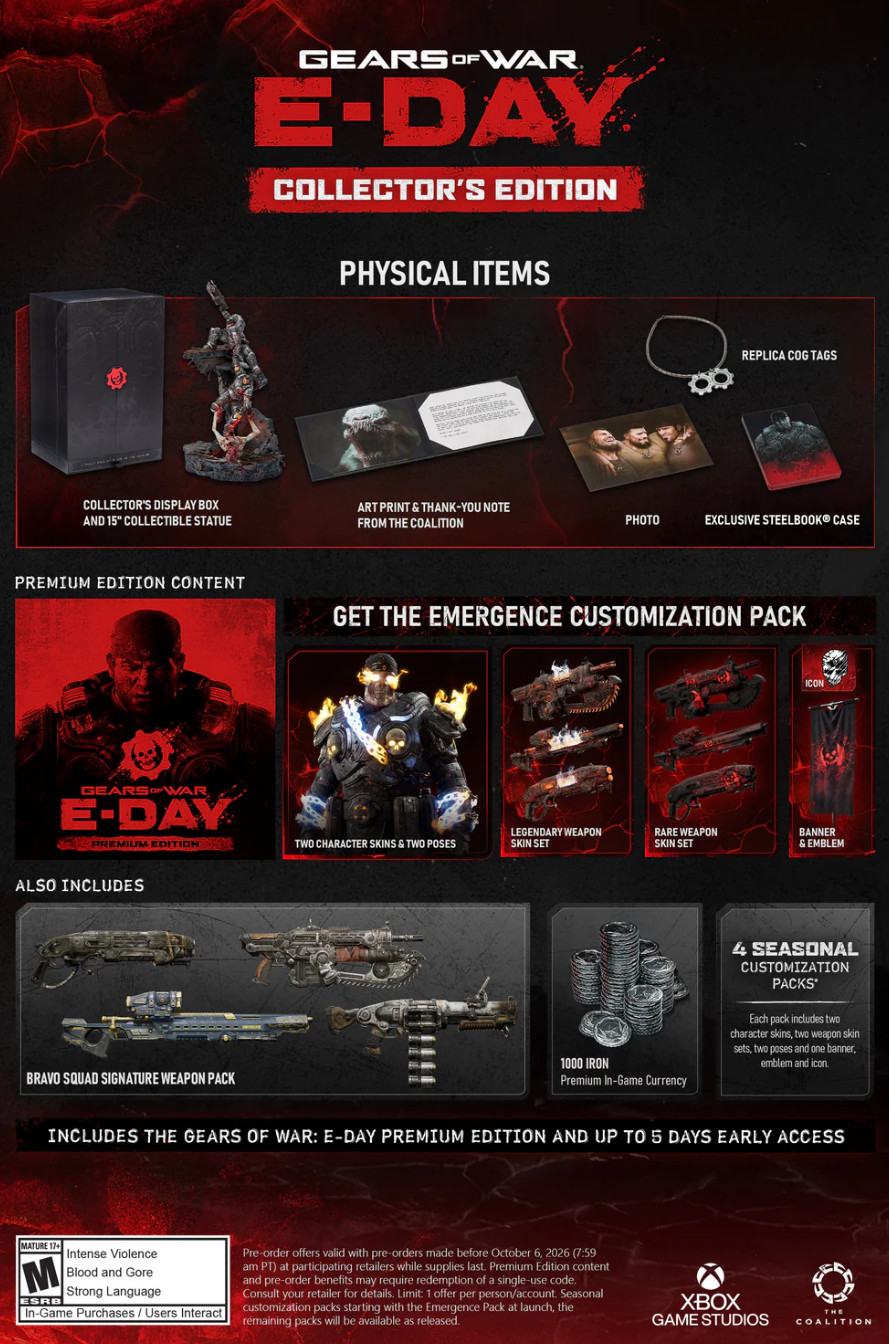 Gears of War E-Day Collector’s Edition Xbox Series X Pre-Order