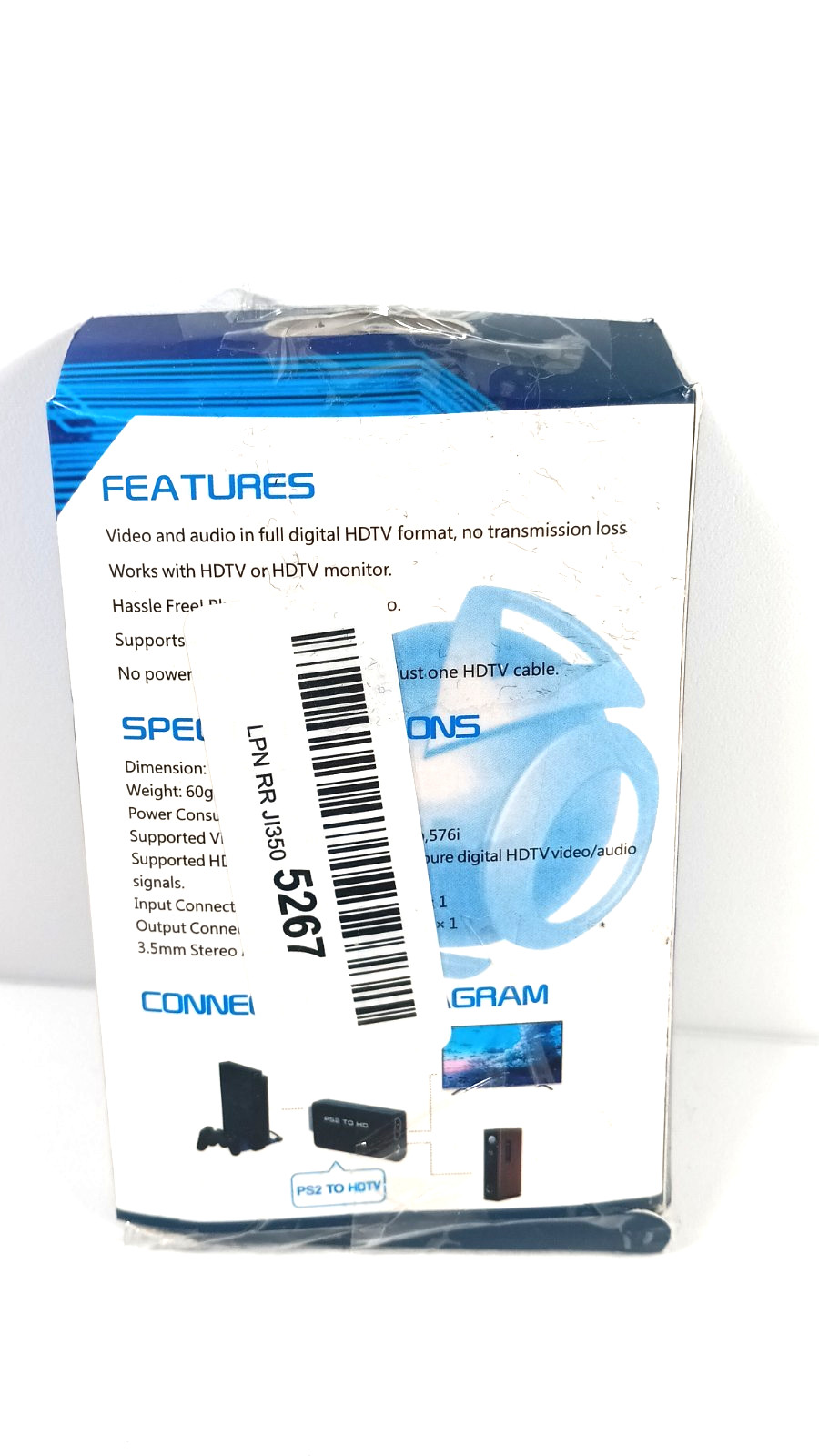 Ps2 To HDMI connection with 6 foot High Speed HDMI Cable New Open Box